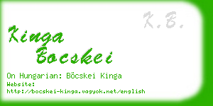 kinga bocskei business card